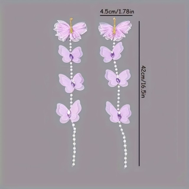 Prikupni lasni dodatek za kitke z metulji 2 barvi