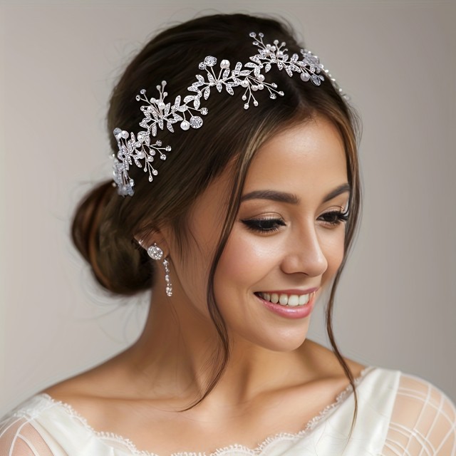 Razkošen poročni trak za lase za zavezati