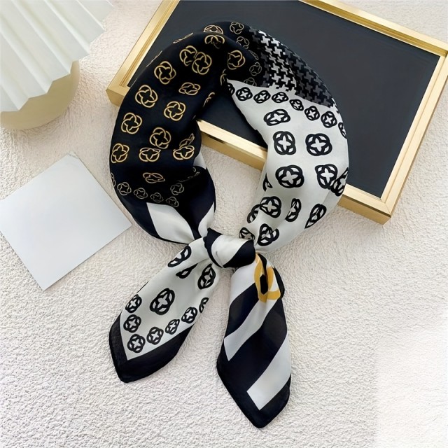 Elegantna ženska ruta črno-bela z vintage navdihom