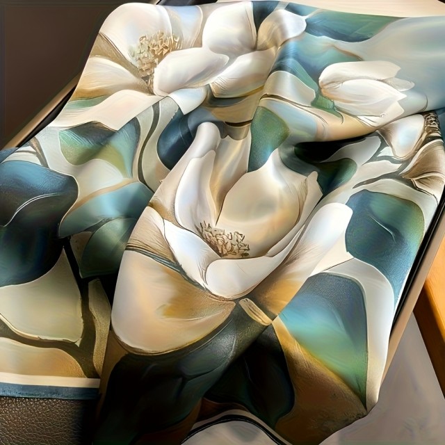 Elegantna ženska kvadratna ruta s potiskom lotosa