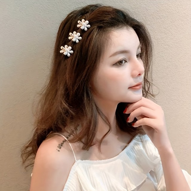 10 kosov mini sponk za lase iz umetnih biserov