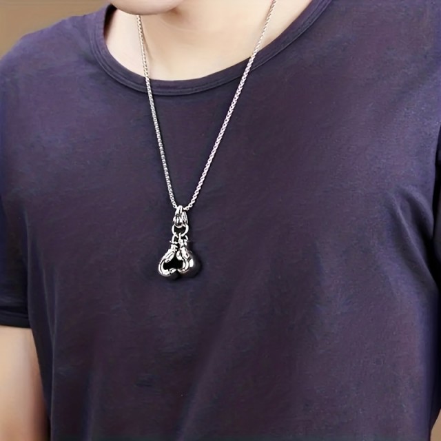 Moška nerjaveča verižica z boksarskimi rokavicami