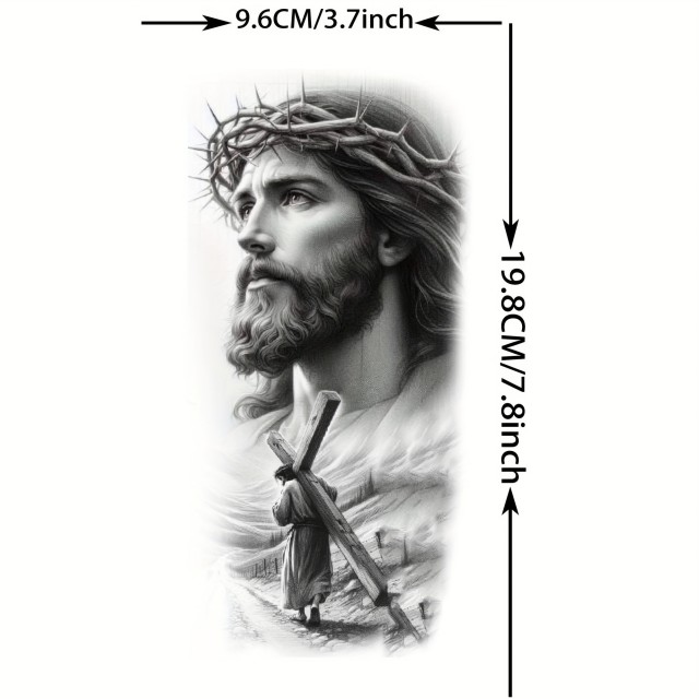 Začasna tattoo nalepka Jezusov krščanski križ