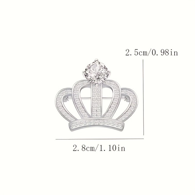 Elegantna broška v stilu krone srebrne barve