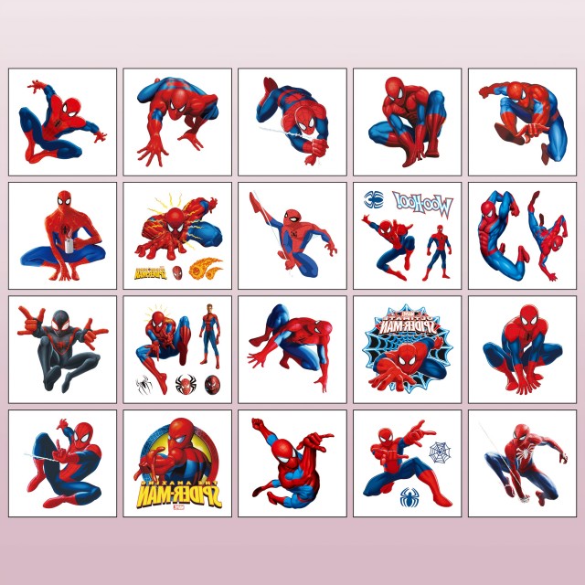 Komplet 40 kosov Spider-Man tatu nalepk za otroke 