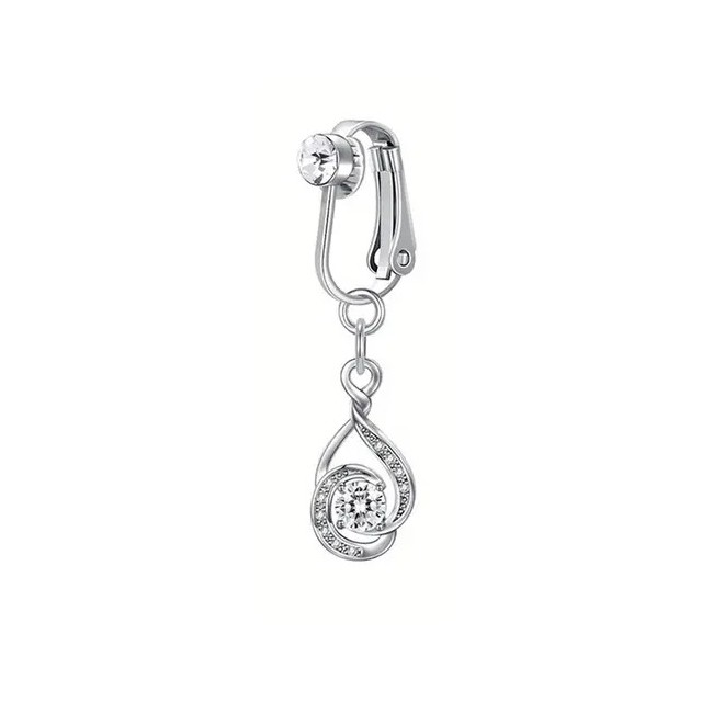 Fake piercing za popek z zavitim obeskom