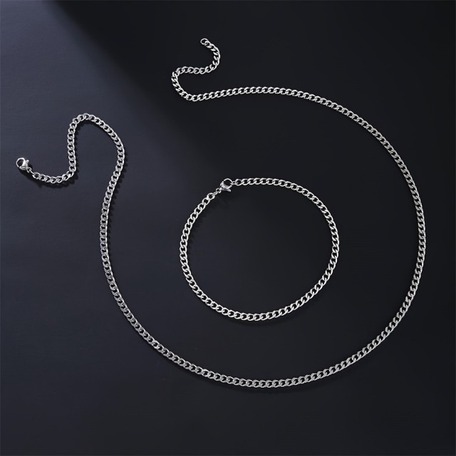 Komplet moške verižice in zapestnico z verigo