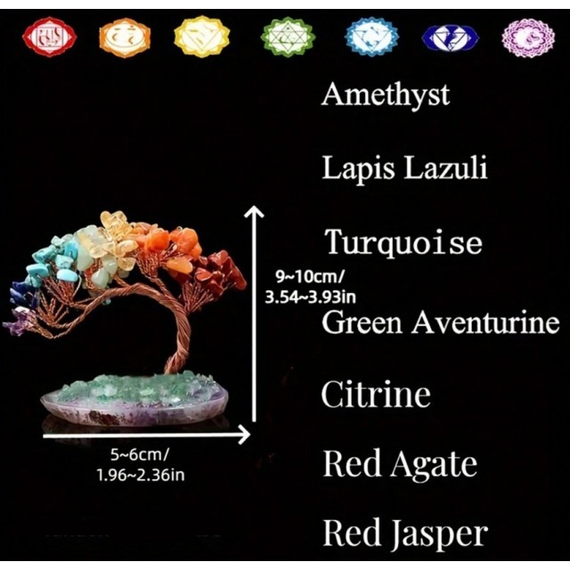 Ročno izdelano drevo življenja – Čakre naravni kristali
