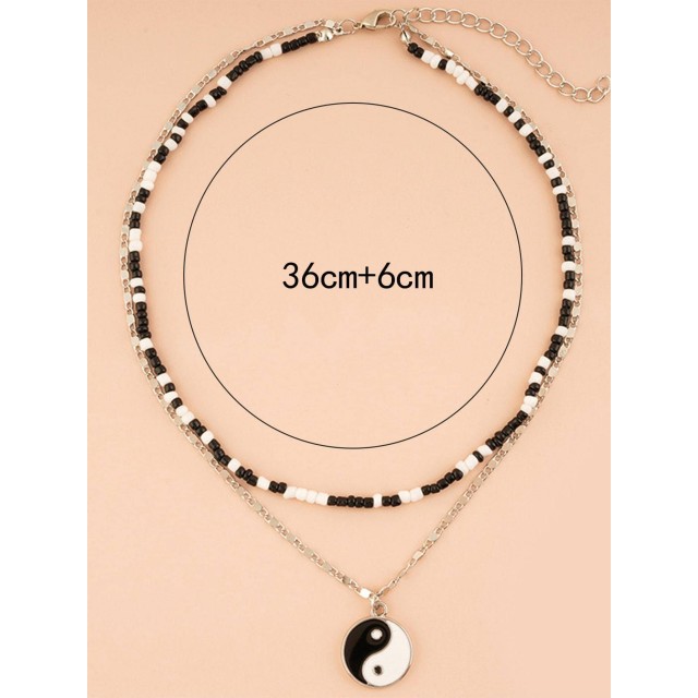 Dvojna verižica z obeskom Jin Janga 