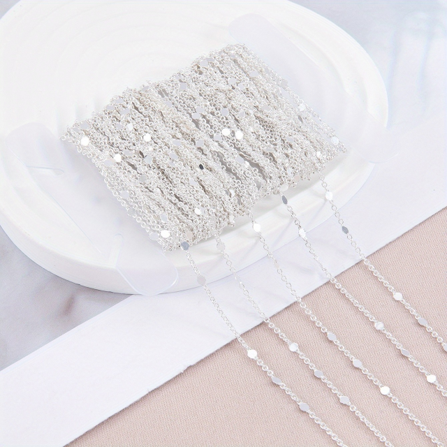 Dekorativna verižica s ploščicami za izdelavo nakita – srebrna (1 m)