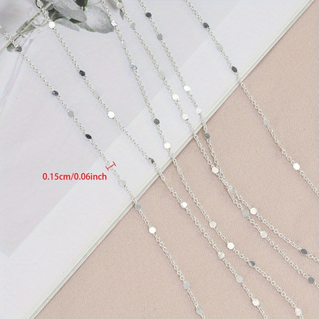 Dekorativna verižica s ploščicami za izdelavo nakita – srebrna (1 m)