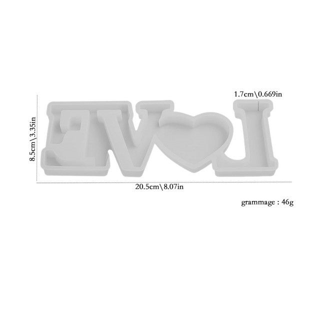 Velik silikonski kalup za sveče in mila LOVE