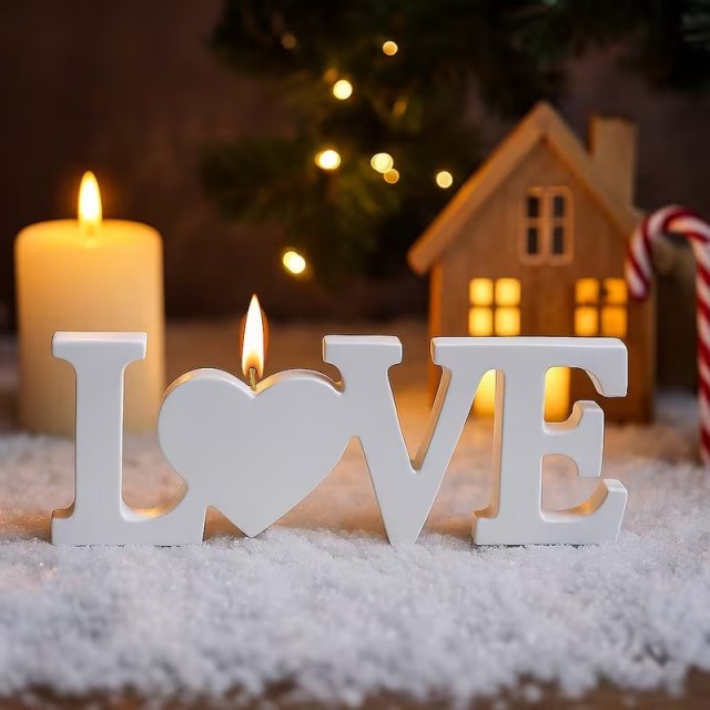 Velik silikonski kalup za sveče in mila LOVE