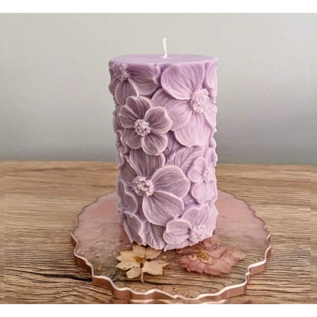Silikonski kalup za sveče – cvetlični motiv (visok model)