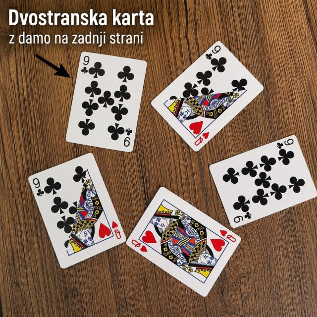 Magične dvostranske karte za čarovniški trik – sprememba karte 