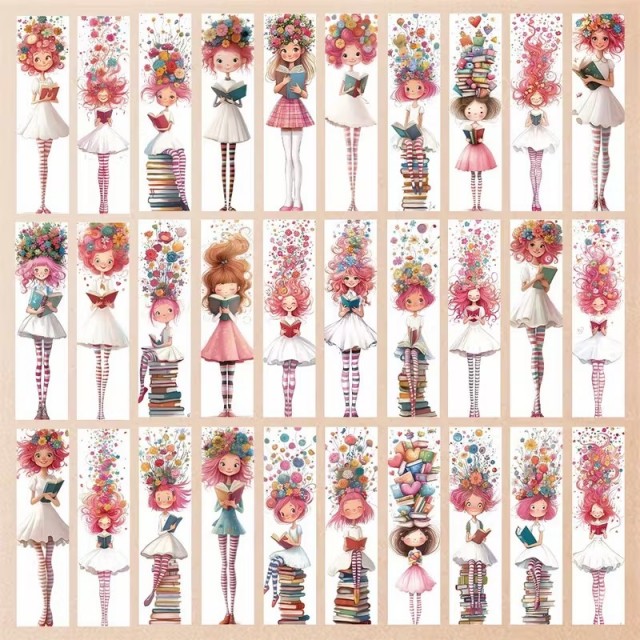 32 kosov ljubkih zaznamkov s knjižnimi liki