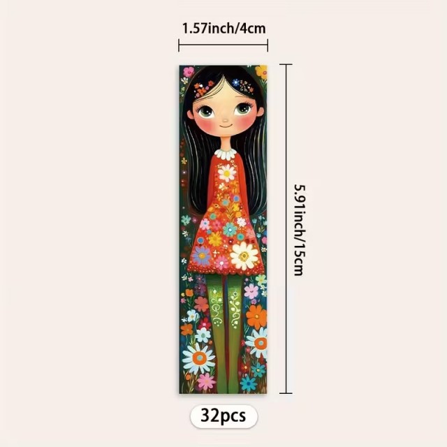 32 knjižnih kazal z motivom vesele punčke