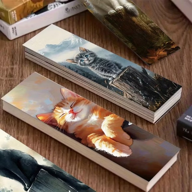 Čudovit komplet 32 knjižnih kazal z mačjimi motivi