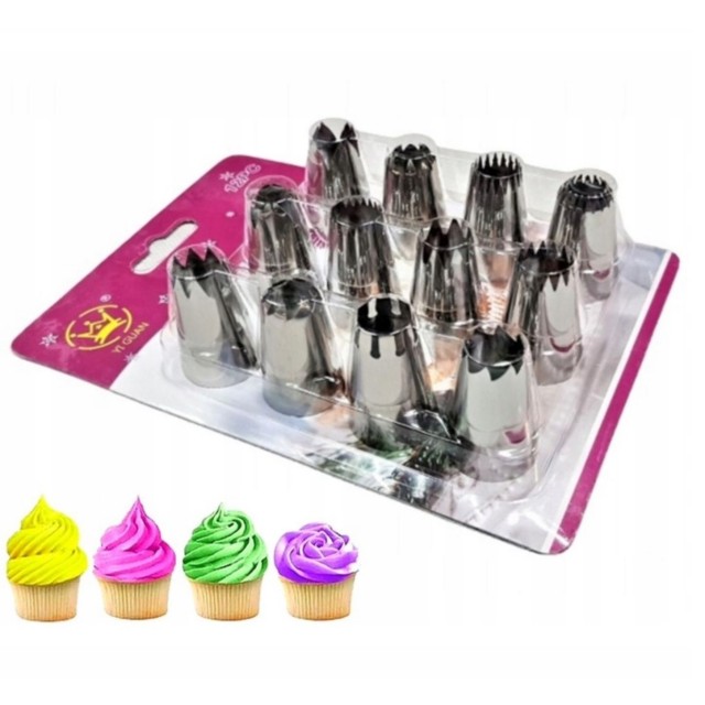 Komplet z 12 kovinskimi nastavki za dekoracijo