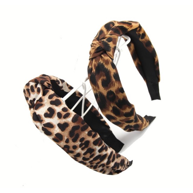 Komplet 4 obročev za lase z leopard vzorcem