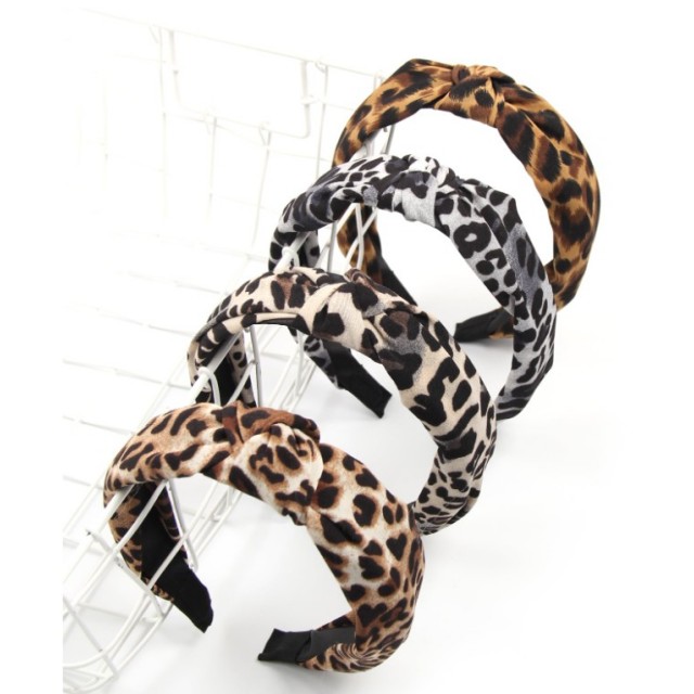Komplet 4 obročev za lase z leopard vzorcem