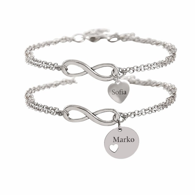 Komplet 2 personaliziranih zapestnic za pare 