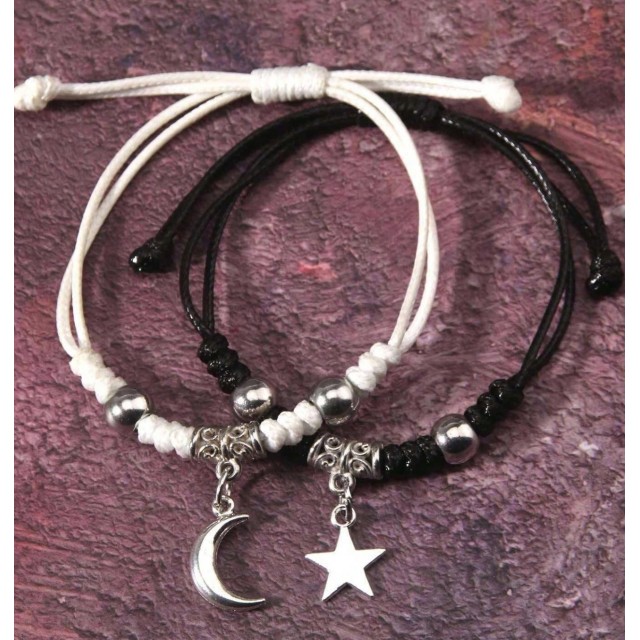 Komplet 2 zapestnic z luno in zvezdico