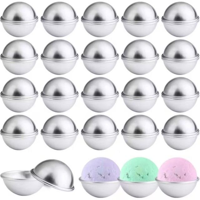 Set 3 aluminijastih kalupov za kopalne kroglice – velikost S (4,5 cm)