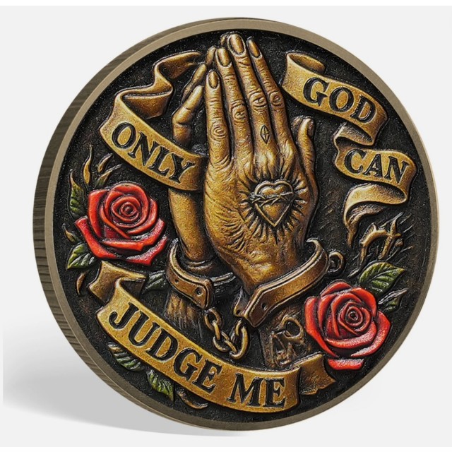 Zbirateljski spominski kovanec ONLY GOD CAN JUDGE ME