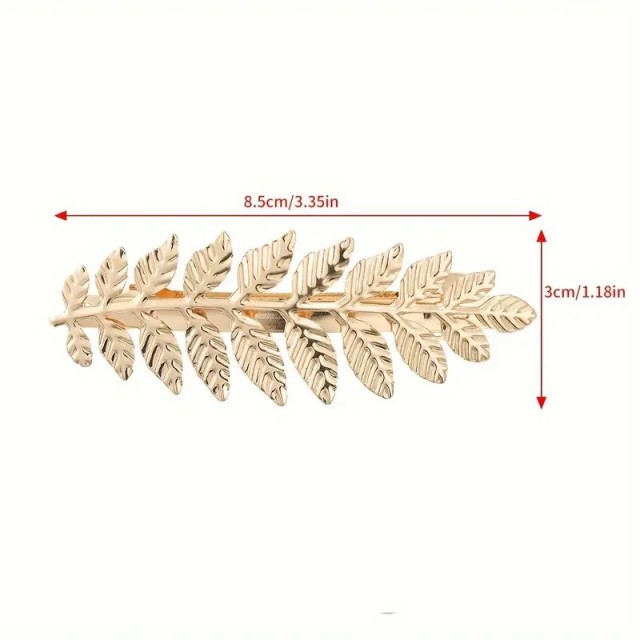1 kos elegantne zlate velike sponke za lase z listki