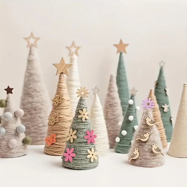 50 kosov izrezljanih lesenih okraskov za dekoracijo