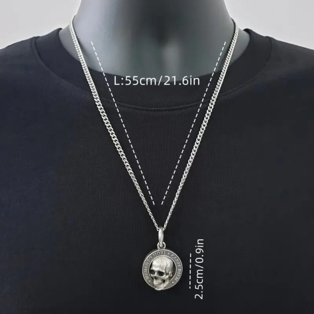 Moška verižica z lobanjo