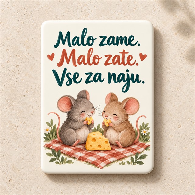 Malo zame. Malo zate. Vse za naju. – darilo z ljubezenskim sporočilom
