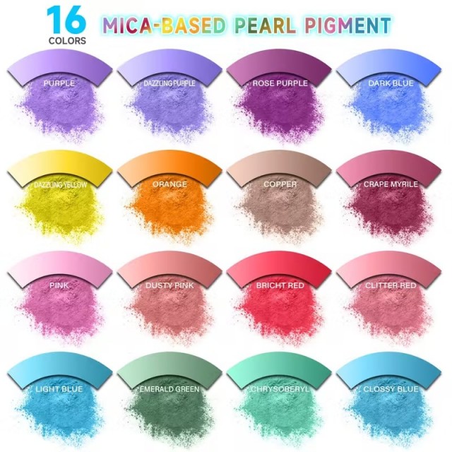 Mica prah komplet 16 barv za izdelavo sveč, mil in bombnih kopeli