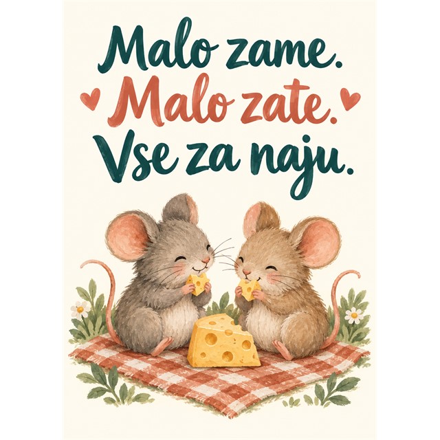 Malo zame. Malo zate. Vse za naju. – darilo z ljubezenskim sporočilom