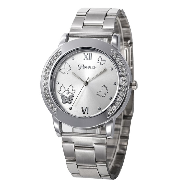 Modna kovinska ura srebrne barve + GRATIS orodje za krajšanje paščka