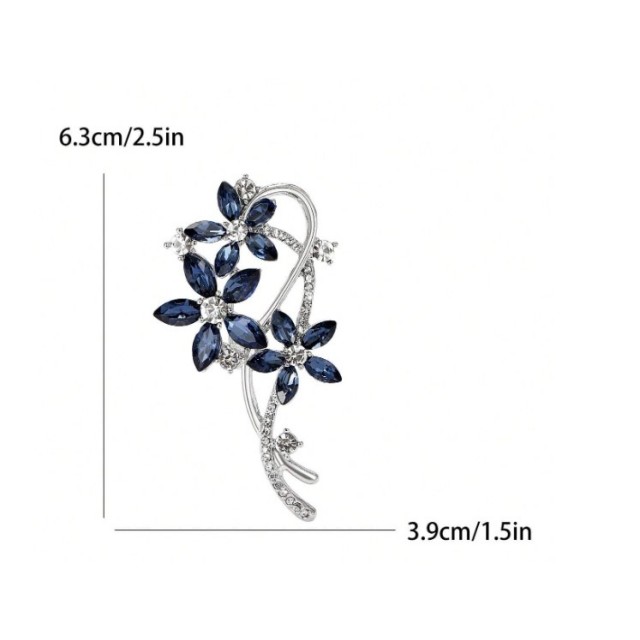 Elegantna modra cvetlična broška