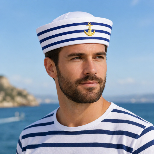 Mornarska kapa navtični stil