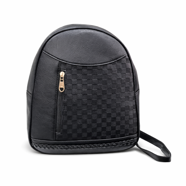 Nahrbtnik črne barve z zlato zadrgo spredaj 8285