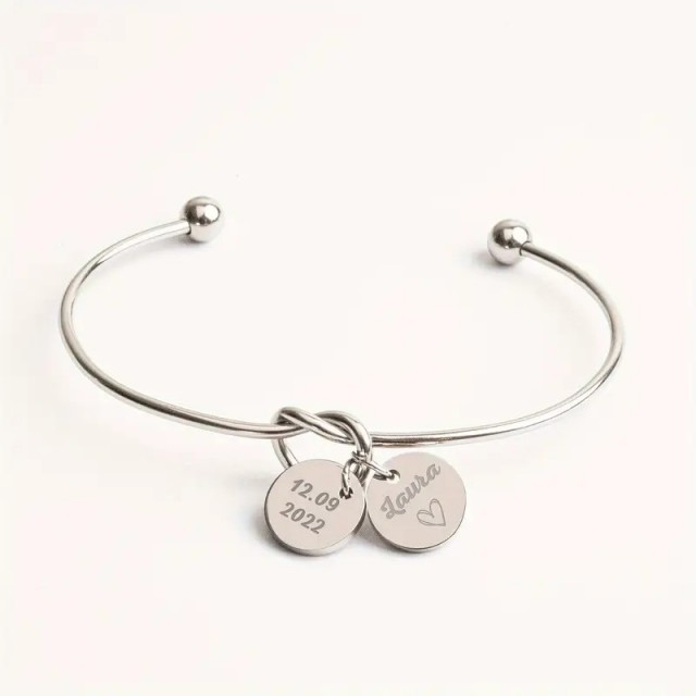 Personalizirana zapestnica z vozlom in 2 obeska 3 barve