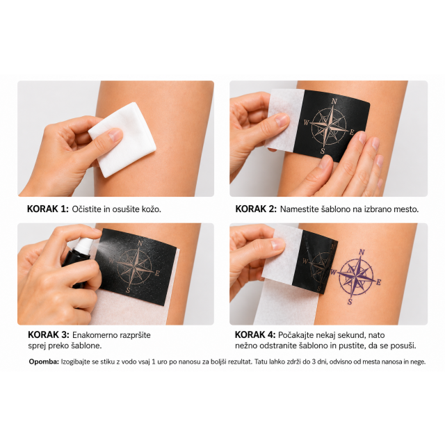 Sprej za izdelavo začasnih tatujev 75ml - tattoo sprej 