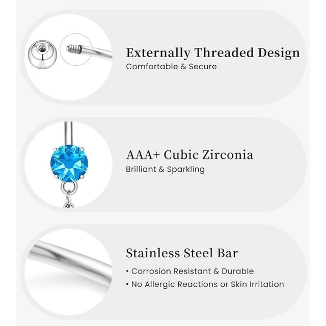 Čudovit piercing za popek s polnim srcem 2 barvi