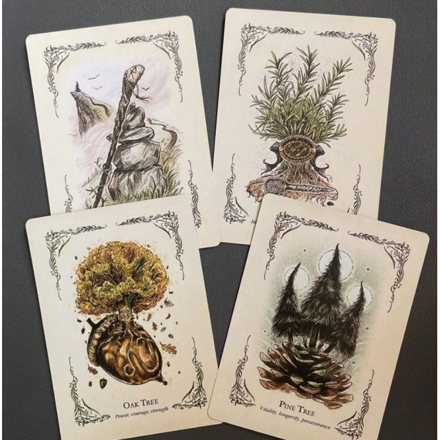 Zelene orakeljske čarovniške orakeljske karte, karte za vedeževanje