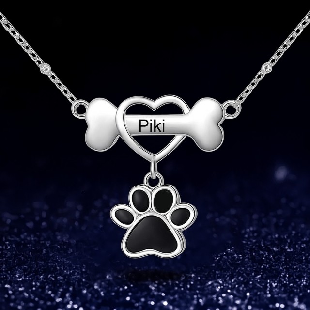 Personalizirana ogrlica z gravuro po vaši želji KOST S SRCEM