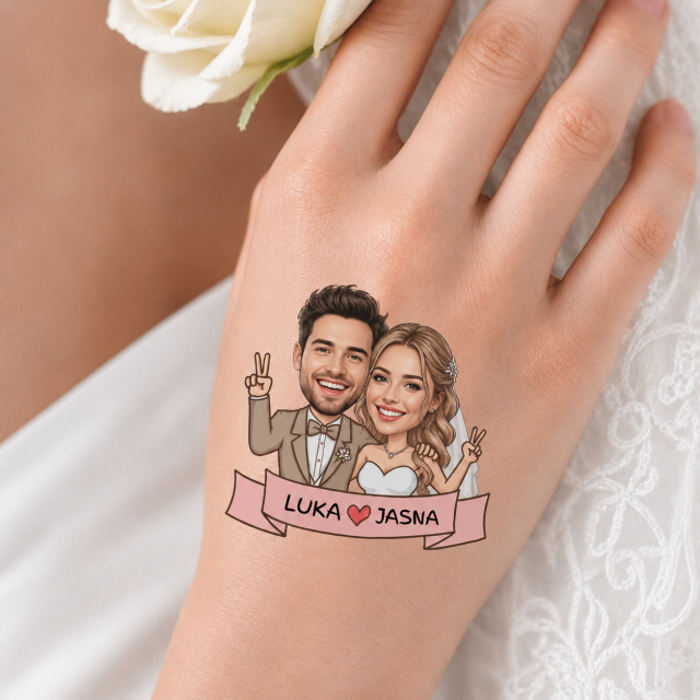 Personalizirana tatu nalepka za mladoporočenca 