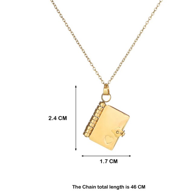 Personalizirana ogrlica s knjigo in gravuro po želji v 3 barvah