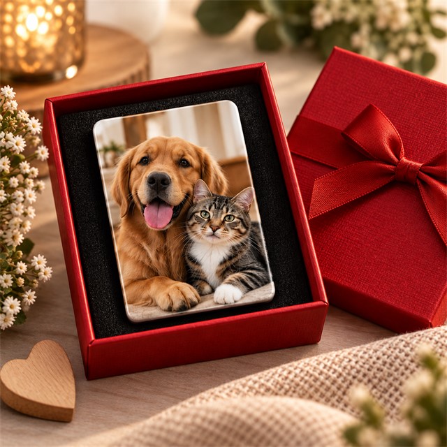 Personaliziran keramični foto magnet s fotografijo hišnega ljubljenčka