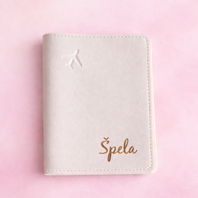 Bel personaliziran ovitek za potni list z gravuro po želji