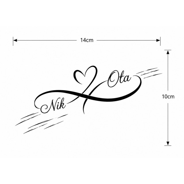 Personalizirana tattoo nalepka z vajinim imenom