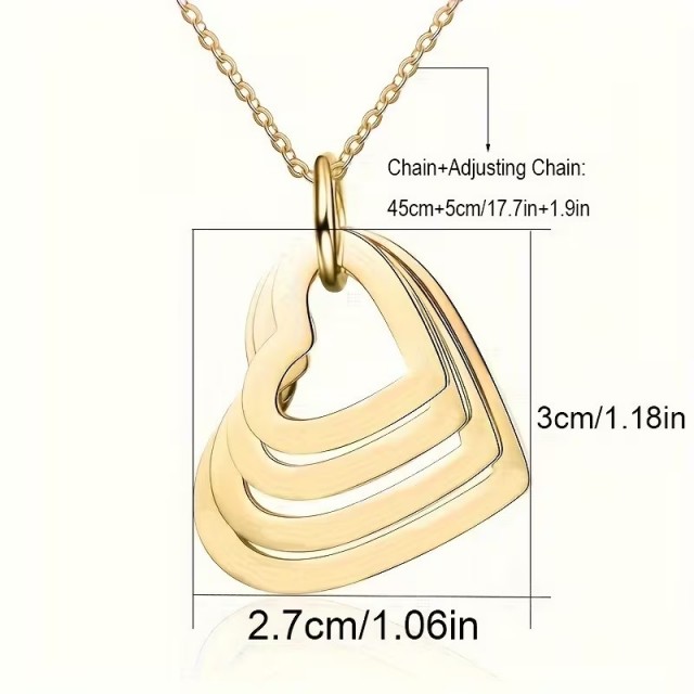 Personalizirana ogrlica s 4 srci in gravuro po želji